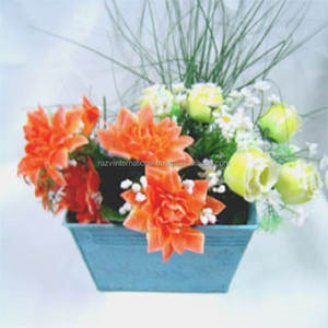 Jardinière en métal écologique et durable avec finition thermolaquée, design carré pour la décoration du sol ou du dessus de table à la maison et au jardin - Product Image 4