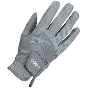 Gray Goatskin Leather Golf Glove Right Hand Non-Slip Breathable Adjustable Wrist <b>Strap</b> Men Sports Model DARIB IMPEX Pull-On - Product Image 1