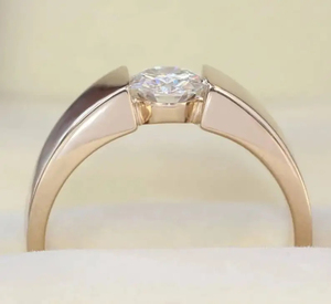 Anillo de Compromiso ZAWO HOUSE Clásico en Plata 925 Chapado en Oro Rosa con Moissanita, Corte Brillante, Engaste de Garras, Joyería de Lujo Unisex - Product Image 4