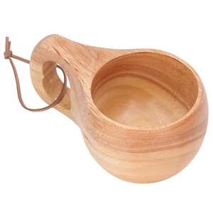 Tasse en bois de style nordique avec poignée, forme irrégulière, 150 ml/100 ml, écologique, anti-fuite, pour le thé ou le café - Product Image 3
