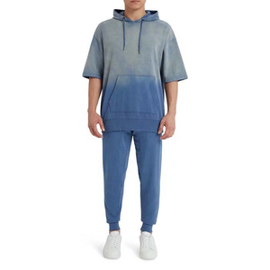 High Quality Hoodie 100% Cotton Pullover Muscle Fit <b>Short</b> <b>Sleeve</b> Men's <b>Hoodies</b> Yoga Gym Fitness Workout <b>Short</b> <b>Sleeve</b> <b>Hoodies</b> - Product Image 4