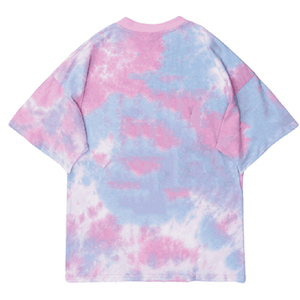 เสื้อยืดผู้ชายผ้าฟลีซคอตตอน 100% คุณภาพสูง ขายส่ง ทรงหลวม ลายมัดย้อม พร้อมโลโก้ที่ปรับแต่งได้ - Product Image 4