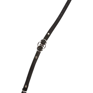 Collier ras du cou minimaliste en cuir PU avec chaîne à maillons, anneaux et clous argentés, accessoire de mode unisexe pour soirée - Product Image 3