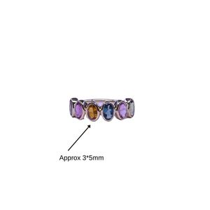 Wedding Wear 925 Sterling Silver <b>Gold</b> Plated Jewelry Multi Tourmaline Gemstone Women Wear Classic <b>Ring</b> - Product Image 5