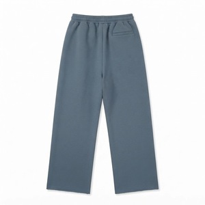 Dusty Blue Grey Wide Leg Sweatpants Relaxed Fit Elastic Waist Casual <b>Lounge</b> <b>Trousers</b> OEM ODM Apparel - Product Image 2