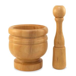 Artisan Crafted Wooden <b>Grinding</b> Vessel and Pestle Traditional Culinary Tool for Crushing Spices and Seeds Daily Use - Product Image 1