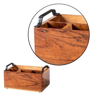 Porte-couverts en bois carré fait à la main support de cuillère jetable poli pour table à manger fêtes organisateur de haute commercialisation - Product Image 6