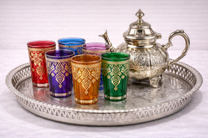 Service à thé marocain le plus vendu : 6 verres, un plateau, une théière, dans un coffret cadeau - Product Image 2