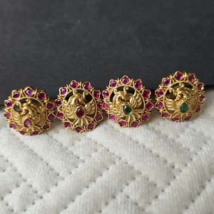 Matte Finish Peacock Stud Earrings-Classic Pearl & Diamond Geometric Brass Jewelry - Product Image 1