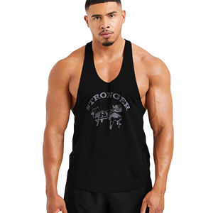 Camiseta sin mangas personalizada al por mayor para hombre, de alta calidad, transpirable, anti-bolitas, de poliéster/algodón, estilo urbano. - Product Image 4