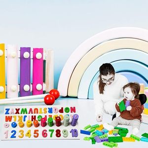 Tablero de aprendizaje de matemáticas Montessori 3 en 1 de madera |   Juegos de Números, Colores y Conteo para Niños Pequeños |   Rompecabezas Educativo de Clasificación - Product Image 2