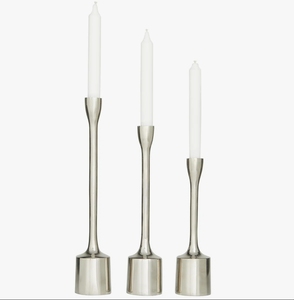 Juego de 3 Portavelas Cónicos de Metal Plateado Pulido, Hechos a Mano, Ecológicos y Duraderos, de S H METAL EXIM, Diseño Cilíndrico Elegante - Product Image 3