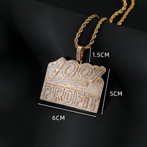 Iced Out Gold Plated Moissanite Letter Name <b>Pendant</b> Men's Hip Hop Theme Charms Micro Insert Everyday Wear <b>Initial</b> Letter <b>Pendant</b> - Product Image 4
