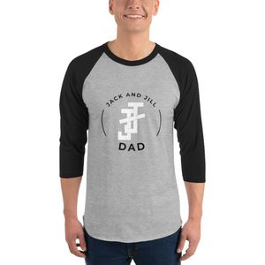 Camiseta de Béisbol de Manga 3/4 en Gris Jaspeado y Negro, de Algodón Suave con Contraste, Estilo Casual para el Día a Día, para Papás - Product Image 1