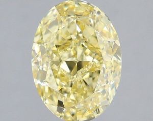 Diamant de laboratoire ovale de 2,00 ct, jaune intense fantaisie, VS1, certifié IGI, diamant CVD en vrac pour la fabrication de bijoux - Product Image 1