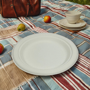Taiwan Biodegradable Compostable Round Plate 7g,D155xH15mm Factory made 100% biodegradable - Product Image 2