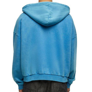 Sudadera con capucha personalizada al por mayor, sin cordones, de felpa francesa, estilo vintage, talla grande, para hombre, con cremallera, de peso pesado - Product Image 5