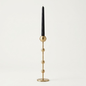 Elegant Minimalist Solid <b>Brass</b> Taper Candle Holders Set Geometric Gold <b>Candlestick</b> Stand For Luxury Wedding Table Centerpiece - Product Image 2