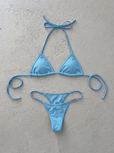 Ensemble de bikini 2 pièces Triangle Dot à séchage rapide en spandex/polyester - Product Image 1