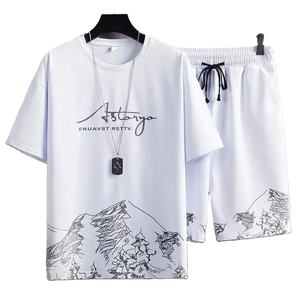<b>3D</b> <b>Printed</b> Customize Summer Shorts Set for Men 2025 Breathable Shorts Shirt Set New 100% Organic Cotton T-Shirt Sets - Product Image 1