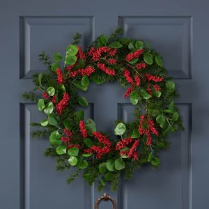 Guirlande de Noël de 25,5 pouces pour la décoration de la porte d'entrée intérieure ou extérieure, couronnes d'hiver pour l'intérieur et l'extérieur, guirlande de Noël - Product Image 2
