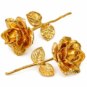 Vente en gros de roses plaquées or 24 carats à longue tige, roses plaquées or, fleurs éternelles réelles préservées, artisanat pour la Saint-Valentin, la fête des mères - Product Image 1