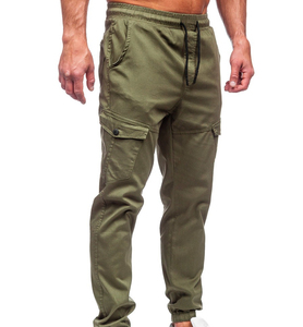 Men's Cotton Cargo Pants Breathable Casual Hip Hop Multi <b>Pocket</b> Full Length <b>Trousers</b> - Product Image 5