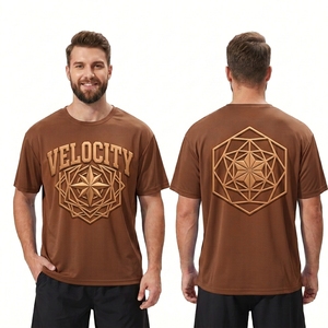 <b>Brown</b> Retro Graphic Gym T-<b>Shirt</b> <b>Mens</b> Cotton Blend Breathable Fabric Short Sleeve Workout Vintage Training Casual Gym T <b>Shirts</b> - Product Image 4