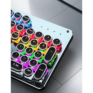 Combo de Teclado y Ratón Mecánico para Juegos con Interruptor Azul, Retroiluminación LED de Arcoíris, Accesorios de Computadora con Cable, Estilo Máquina de Escribir, Meta - Product Image 2