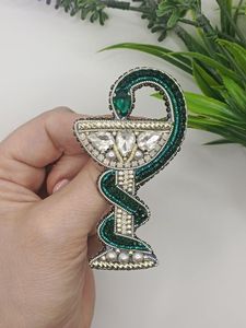 MD HANDICRAFTS Artistic Embroidery Beaded Brooch with Colorful Beads and Crystal Accents Vintage Handmade <b>Wedding</b> Brooch - Product Image 5