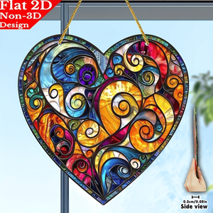 CIFbuy Atrapasueños en espiral con forma de corazón, decoración abstracta de acrílico para ventana, hogar, pared exterior, TikTok, para servicio de decoración Temu Pick - Product Image 3