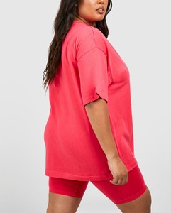 ชุดเซ็ตเสื้อยืดคอกลมสีพื้นและกางเกงขาสั้นสไตล์สตรีทแวร์สำหรับผู้หญิง ขายส่ง ผลิตจากโพลีเอสเตอร์/สแปนเด็กซ์ ชุดเข้าเซ็ต 2 ชิ้น - Product Image 6