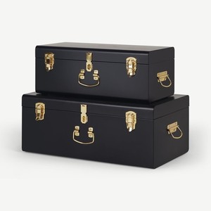 Coffre de rangement en métal vert robuste avec serrures et poignée en laiton pour outils et organisation domestique - Product Image 3