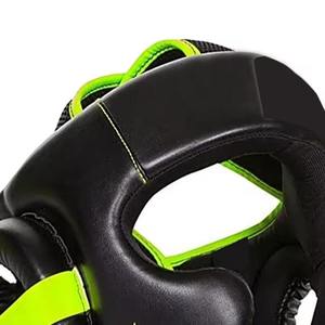 Hot selling Black Custom Logo Professional Training Winning Head Guard Made With Genuine Leather Kick Boxing gloves Head Guard - Product Image 5