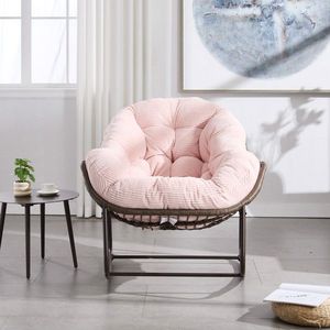 Outdoor Pink Rattan Rocking Recliner Chair with <b>Padded</b> <b>Cushion</b> for Front Porch Living Room Patio Garden - Product Image 4