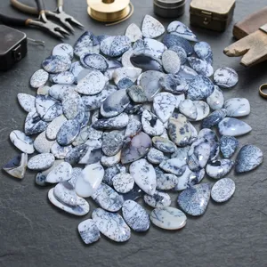 Opale Dendritique Blanche Naturelle Cabochon Formes Mixtes Dos Plat Pierre Précieuse Non Montée Disponible en Tailles Personnalisées Gratuites - Product Image 5