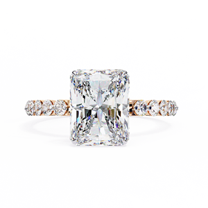 Anillo de Oro Sólido de 14K con Diamante Cultivado en Laboratorio de Corte Esmeralda de 2.5 CT, Diseño de Lujo, para Compromiso, Boda o Aniversario - Product Image 1