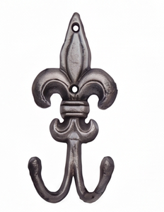 Vintage Metal Fleur De Lis Wall <b>Hook</b> Double <b>Hook</b> Rust Resistant Design for Clothing Storage Organization - Product Image 4