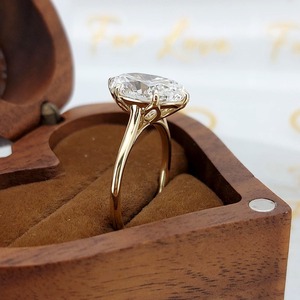 Yellow Gold 1.10 Carat Lab Grown Diamond Clarity Marquise Cut Engagement <b>Ring</b> <b>Band</b> IGI Certified 9K/14K/18K Luxury Classic Style - Product Image 6