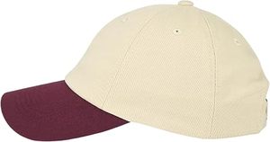 Gorra de Béisbol de 6 Paneles Beige y Borgoña al por Mayor, Ajustable, Unisex, de Sarga, Estilo Casual, Diseño de Color Sólido en Contraste - Product Image 4