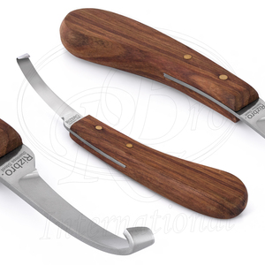 Couteau à sabots standard J2 en acier inoxydable, lame étroite, manche en bois, 8,5 pouces, outil de coupe de sabots pour fermeurs - Product Image 2