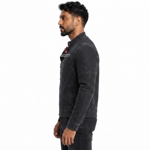 Premium Cotton <b>Men</b> <b>Denim</b> <b>Jacket</b> Button-Up Long Sleeves Relaxed Fit Durable <b>Denim</b> Fabric Outdoor Casual Spring Waterproof - Product Image 6