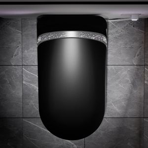 Nero opaco Smart wc da notte stellata Display a LED Auto-aperto/chiuso del sedile sensore acqua calda asciugatrice Design moderno bagno Bidet - Product Image 2
