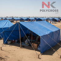 Bâche de protection pour réfugiés avec logo personnalisé – Bâche durable et imperméable pour les camps de secours en cas de catastrophe, protection UV, utilisation pour les secours aux réfugiés