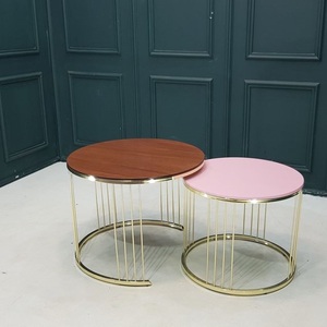 Silver metal legs style living room furniture round modern Decorative Home Decor Modern Metal Side <b>Table</b> - Product Image 1