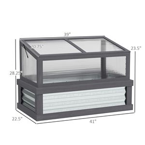 Fioriera in Legno Grigio 104 cm x 57 cm x 71,75 cm, Kit Orto Rialzato con Serra a Muro (Cold Frame) Alta 71,75 cm - Product Image 3