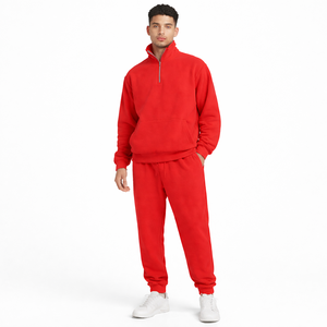 Conjunto Deportivo de Forro Polar con Capucha y Cierre de Cremallera, Estampado y Sólido, Unisex, Ecológico, Cálido, Suave, Informal, para Hombre, Ropa de Moda de Invierno, Nuevo - Product Image 3