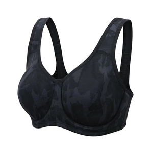 High for Sports <b>Bra</b> Adjustable X-Back Fitness Top Shockproof Full Coverage Plus Size Gym Activewear Breathable <b>Padded</b> Front - Product Image 1