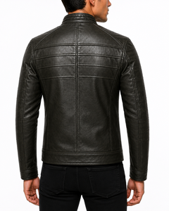 Luxury Genuine <b>Leather</b> Jacket Men Premium Motorcycle Fashion Outerwear Modern Regular Fit Comfortable Daily Wear Waterproof - Product Image 5