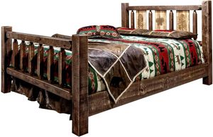 Cama Queen en estilo Vintage Transitional Acabado Espresso Madera maciza Diseño tradicional - Product Image 5